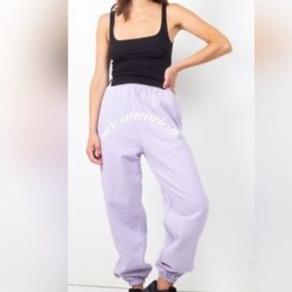 BOYS LIE ATTENTION LAVENDER SWEATPANTS joggers medium - Picture 1 of 9